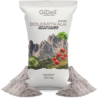 GiDeli Dolomite Lime 20 kg &ndash; Lawn Lime Spring to Increase Soil pH Value &ndash; Garden Lime to Improve Soil Structure &ndash; Moss Remove