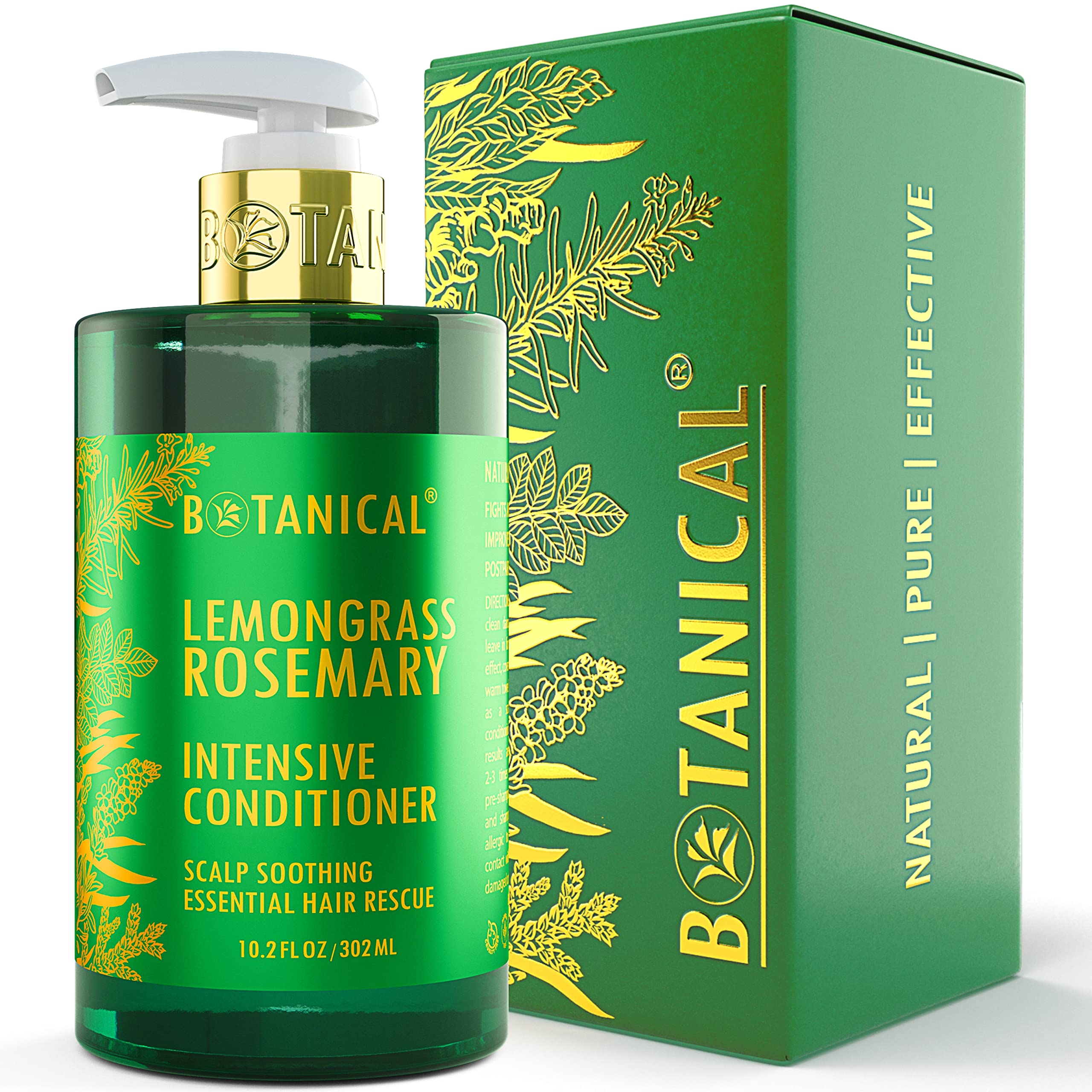 Intensive Conditioner - Lemongrass Rosemary - Scalp Soothing Hair Thinning Prevention - 10.2 Fl Oz (Pack of 1) Lemongrass - Rosemary