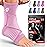 Sleeve Stars Ankle Brace for Women & Men, Ankle Wrap for Sprained Ankle, Compression Sleeve for Plantar Fasciitis Relief, Easy Customizable Support: w/Removable Strap (Single/L:12-13/Baby Pink)
