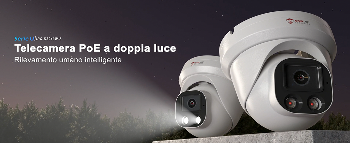 Anpviz Telecamera PoE 4MP Per Esterni – Visione Notturna A Colori, Rilevamento AI, Microfono Integrato E Resistenza IP66