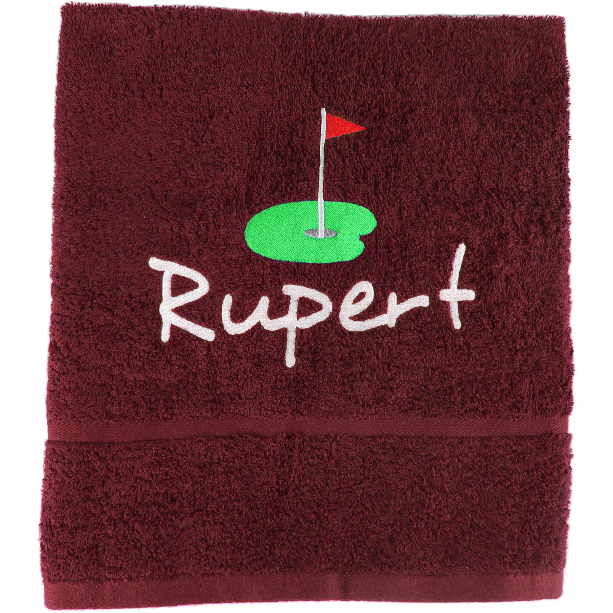 TeddyTs Personalised Cotton Embroidered Golf Course Accessory Towel (Burgundy)