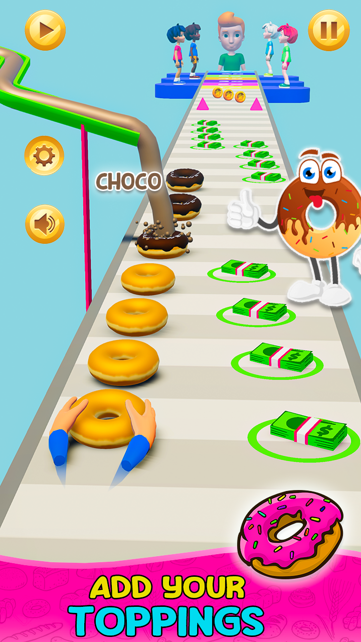 Donut Stack Runner 3D Donut Maker Games, Yummy Donut Stack Rush