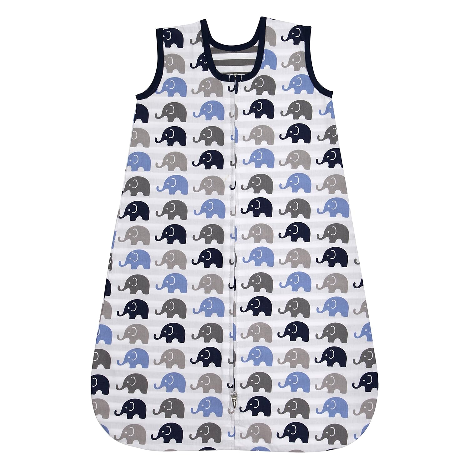 Bacati Elephants Sleep Sack 1, Blue/Grey Baby