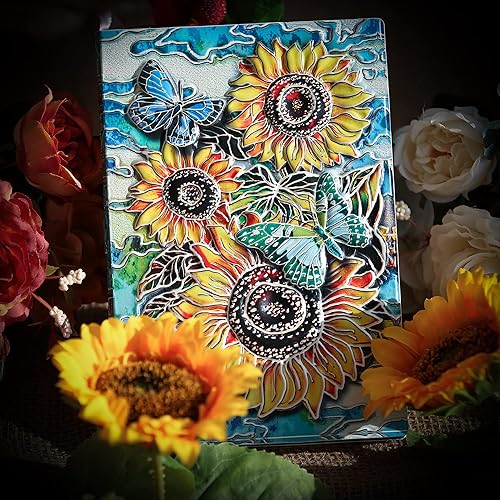 Miniatura 6 de A.F.N.A.L Diario sin forro  Cuaderno de tapa dura con diseño de girasol en relieve 3D, regalo para hombres y mujeres, cuaderno de bocetos en blanco