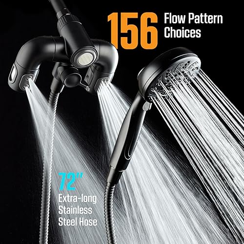 Miniatura 8 de Cabezal de ducha AquaDance de alta presión con 156 configuraciones de 14 zonas y sistema combinado manual de 3 vías - Acoplamiento magnético, 314