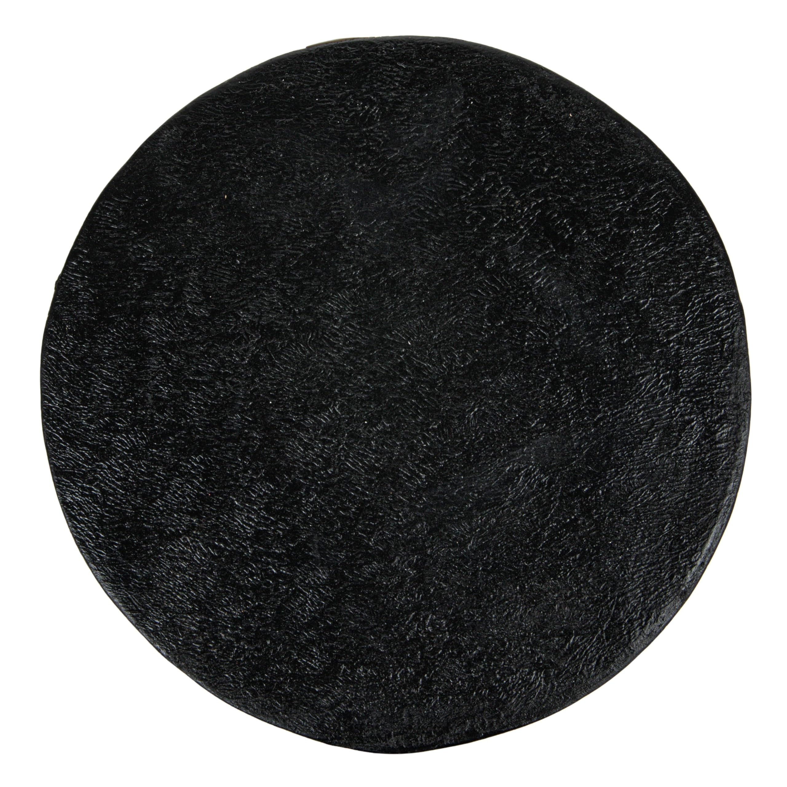 Creative Co-Op Magnesium Oxide Pedestal Side Table, Black