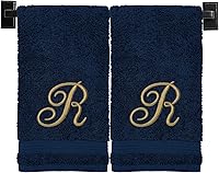 Vista 86 de Toallas de mano beige para baño, monogramadas, toallas turcas de algodón de lujo, bordadas en Estados Unidos, juego de 2, elige el color y la letra