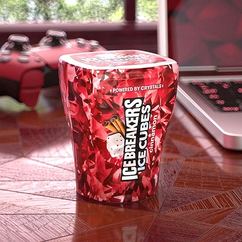 Miniatura 5 de ICE BREAKERS Ice Cubes Cinnamon Flavored Sugar Free Chewing Gum Bottles, 3.24 oz (6 Count, 40 Pieces)