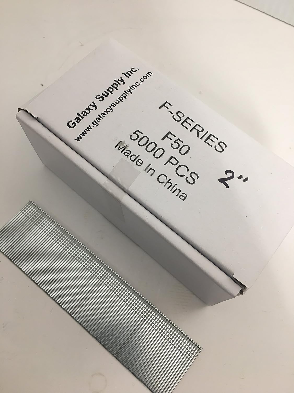 Galaxy 18 Gauge brad nails 2"=50mm, 5000pcs/box. 8 boxes/case. # F50 2" UPC901639