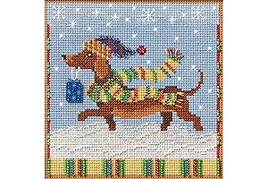 Mill Hill Dashing Dachshund Beaded Counted Cross Stitch Kit