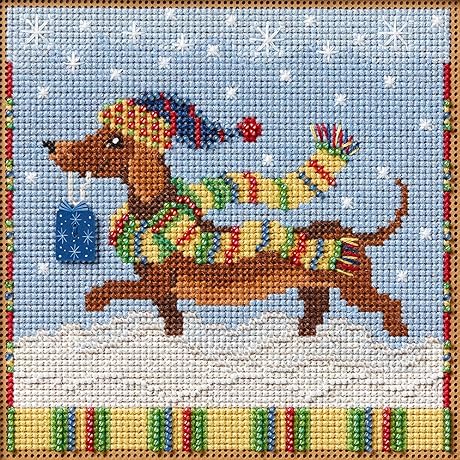 Mill Hill Dashing Dachshund Beaded Counted Cross Stitch Kit