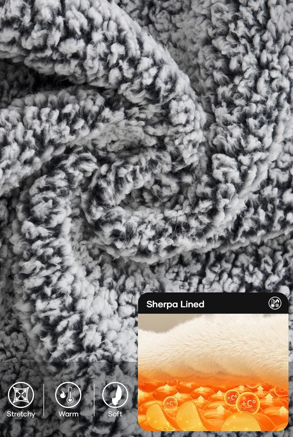 Men's Sherpa Jacket Fuzzy Warm Lightweight Winter Hoodie (S-XXL) - Image 4