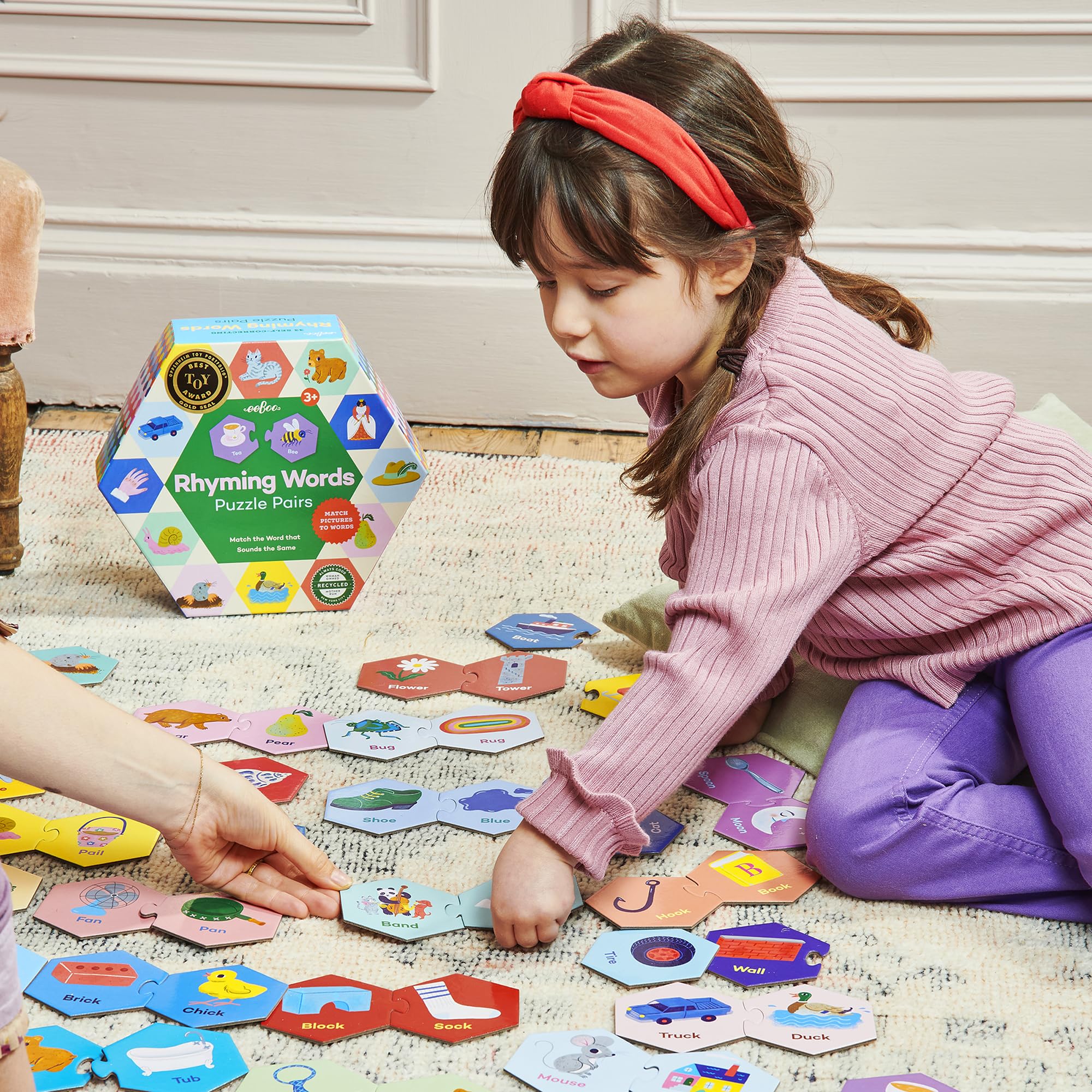 Snapklik.com : eeBoo: Hexagon Puzzle Pairs - Rhyming Words - 33 Hexagon ...
