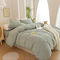 Vista 117 de ECOCOTT Juego de funda de edredón de 3 piezas, 100% algodón lavado, duradero, suave y cómodo, con cierre de cremallera, sin edredón, tamaño King