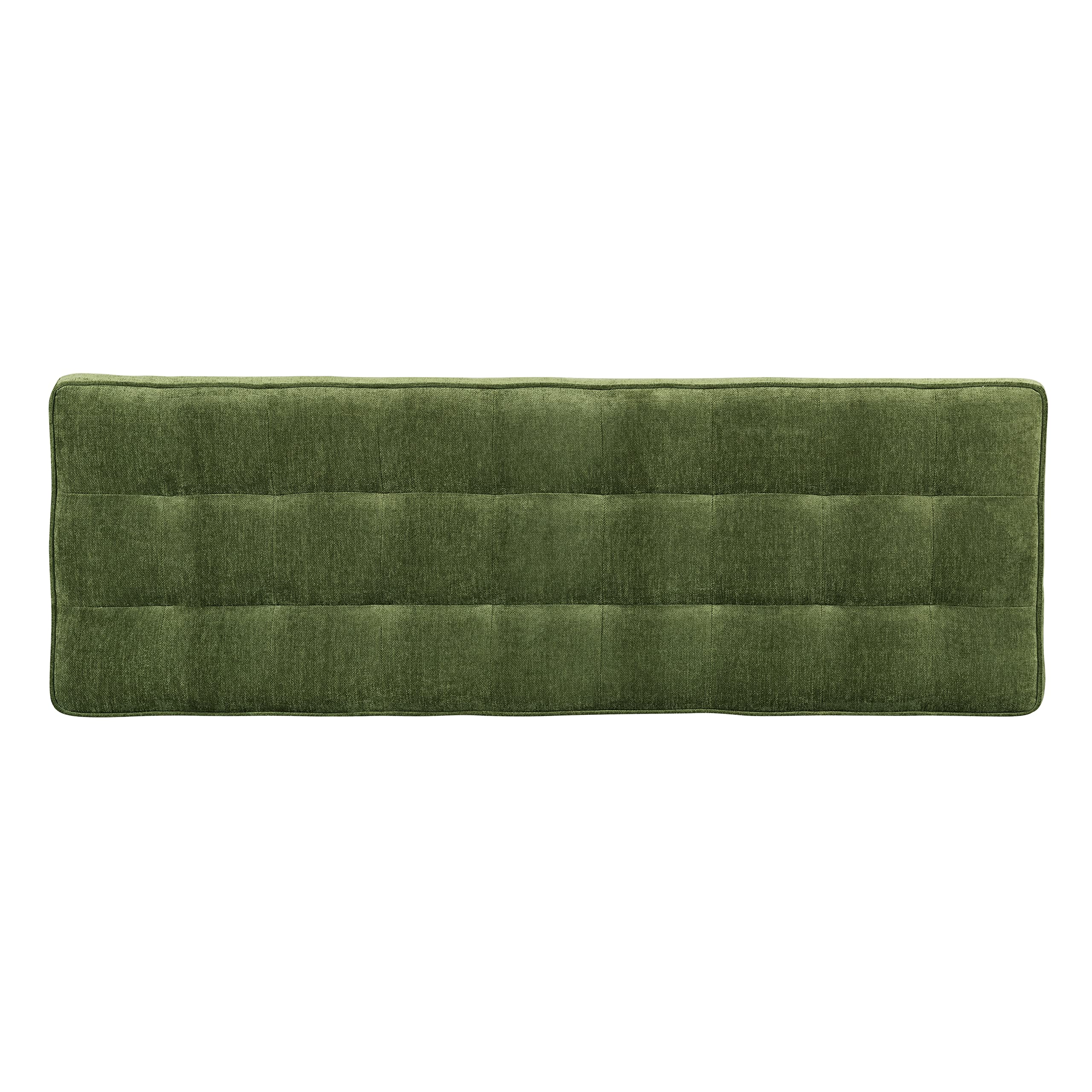Poly & BARK Luca Fabric Bench – Tufted Upholstered Entryway or Bedroom Bench with Solid Wood Frame – Mid Century Inspired Seating in Fabric Green for Hallway, Living Room or End of Bed Use