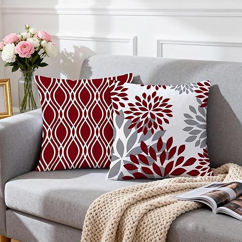 Miniatura 3 de Hexagram - Juego de 4 fundas de almohada geométricas de color azul claro (18 x 18 pulgadas), diseño de sofá decorativo para sofá, funda de cojín de