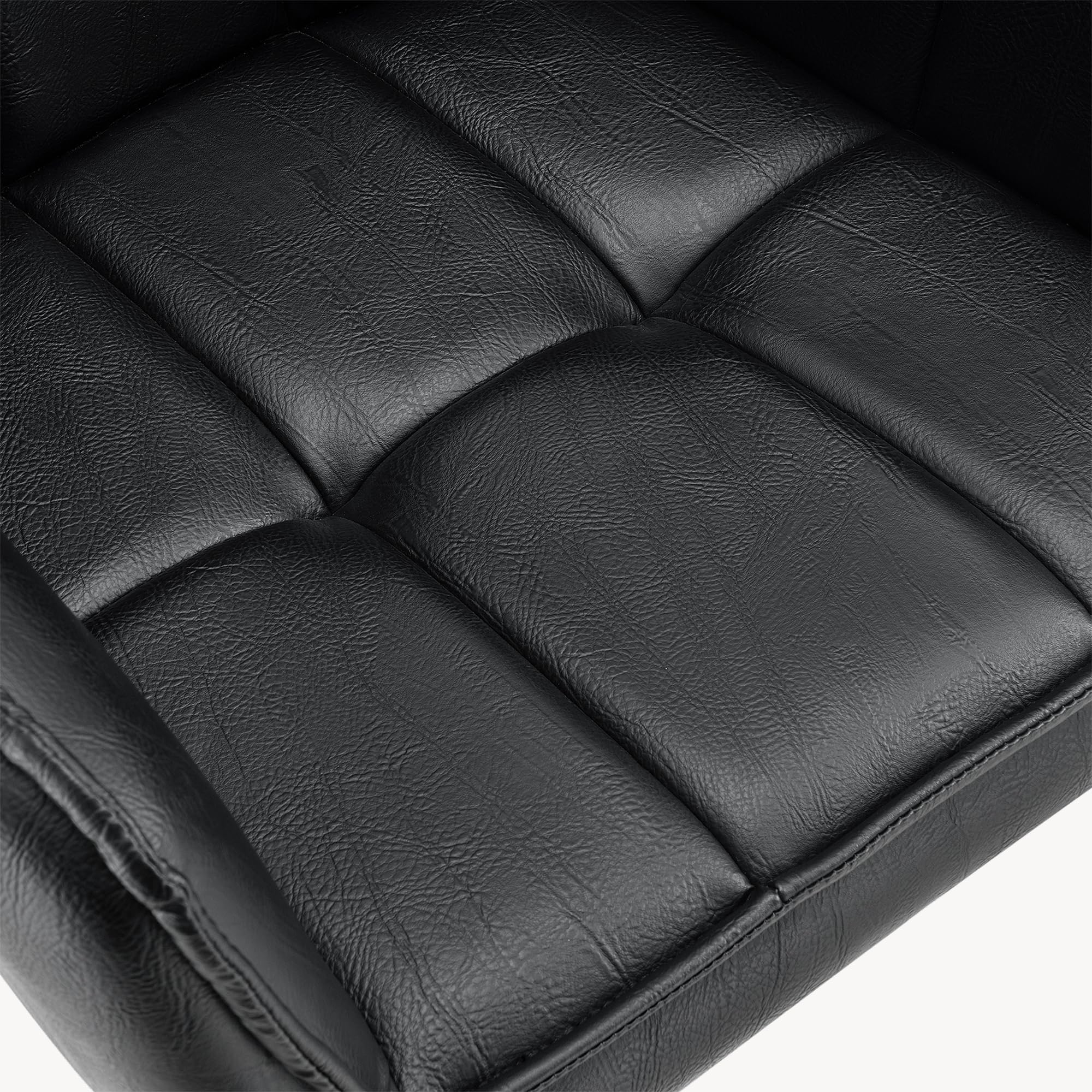 [en.casa] Poltrona Sedia per Sala Pranzo Studio Poltroncina con Braccioli e Schienale Poltrona in Stile Trapuntato Rivestimento in Similpelle - Nero