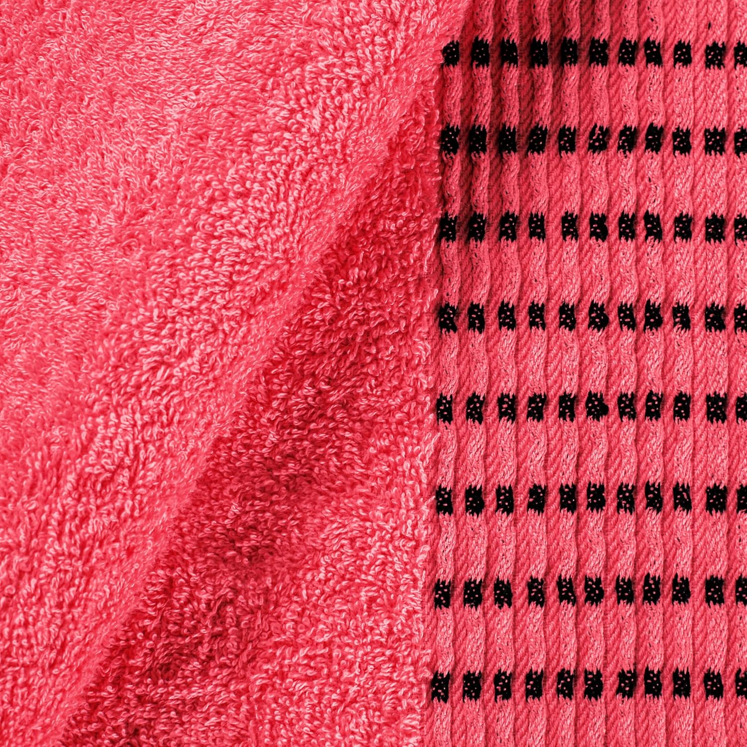 Ultra Soft 6 Pack Cotton Towel Set, Contains 2 Bath Towels 28x55 inch, 2 Hand Towels 16x24 inch & 2 Wash Coths 12x12 inch, Ideal Everyday use, Compact & Lightweight - Coral Orange - Image 2