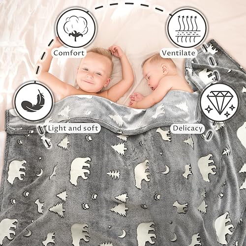 Miniatura 8 de UOFON Regalos de zorro juguetes para niños y bebés, manta que brilla en la oscuridad, regalos de zorro para cumpleaños, Navidad, Halloween, día de