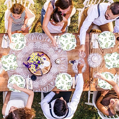 Miniatura 7 de 100 servilletas de papel de eucalipto, color verde salvia, decoración de fiesta de cumpleaños, servilletas de postre desechables con temática de