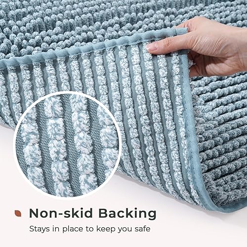 Miniatura 6 de FRESHMINT - Tapete de baño de felpilla antideslizante, 24 x 17 pulgadas, lavable y suave, tapete para suelo de baño y bañera, de microfibra gruesa