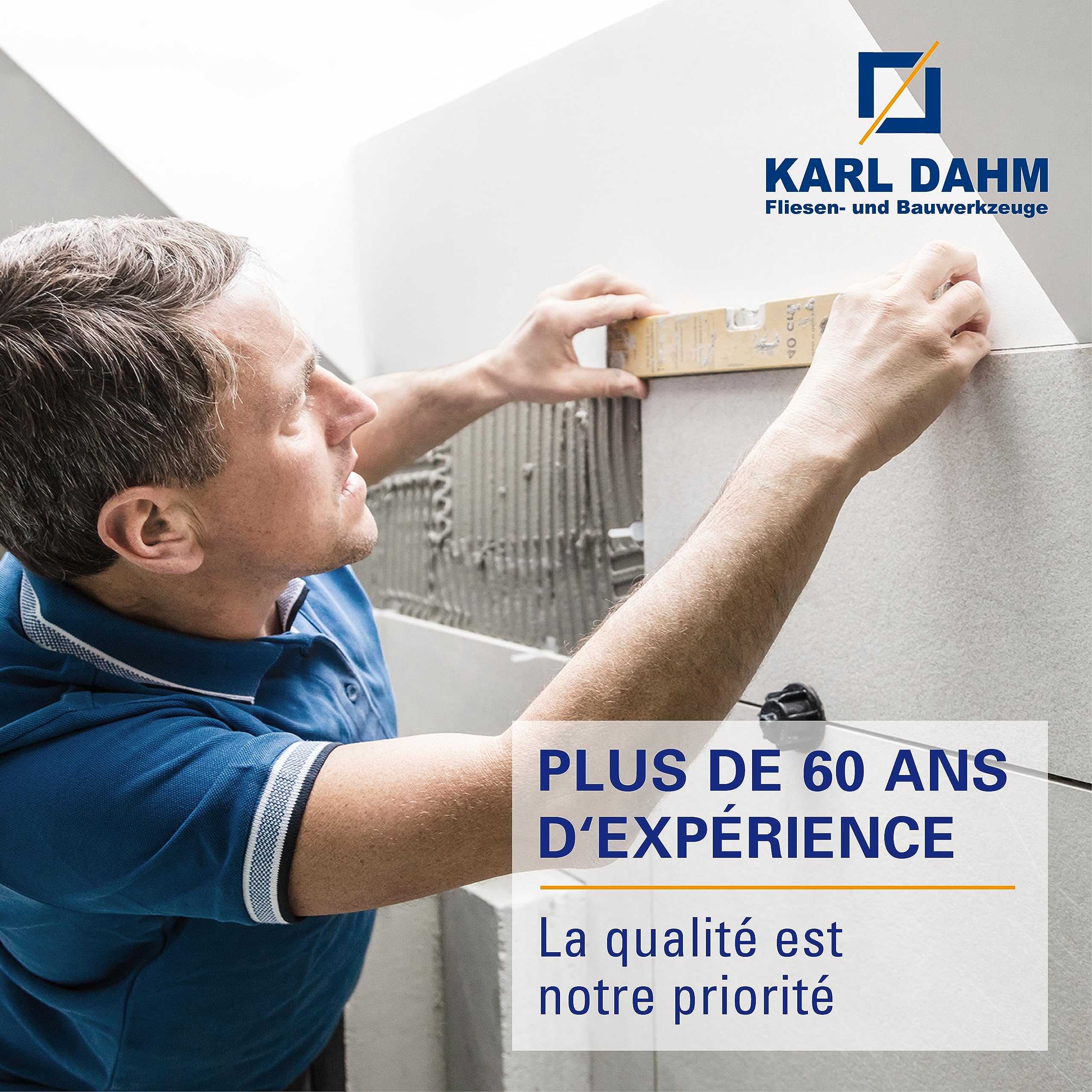 Karl Dahm Tiges de Mesure de la Hauteur de la Chape Jusqu'à 100 mm, Jaune Vif, 99 Pièces I Points de Mesure de Hauteur de la Chape et du Nivellement I Point de Repère Chape, Surface Adhésive – 12038