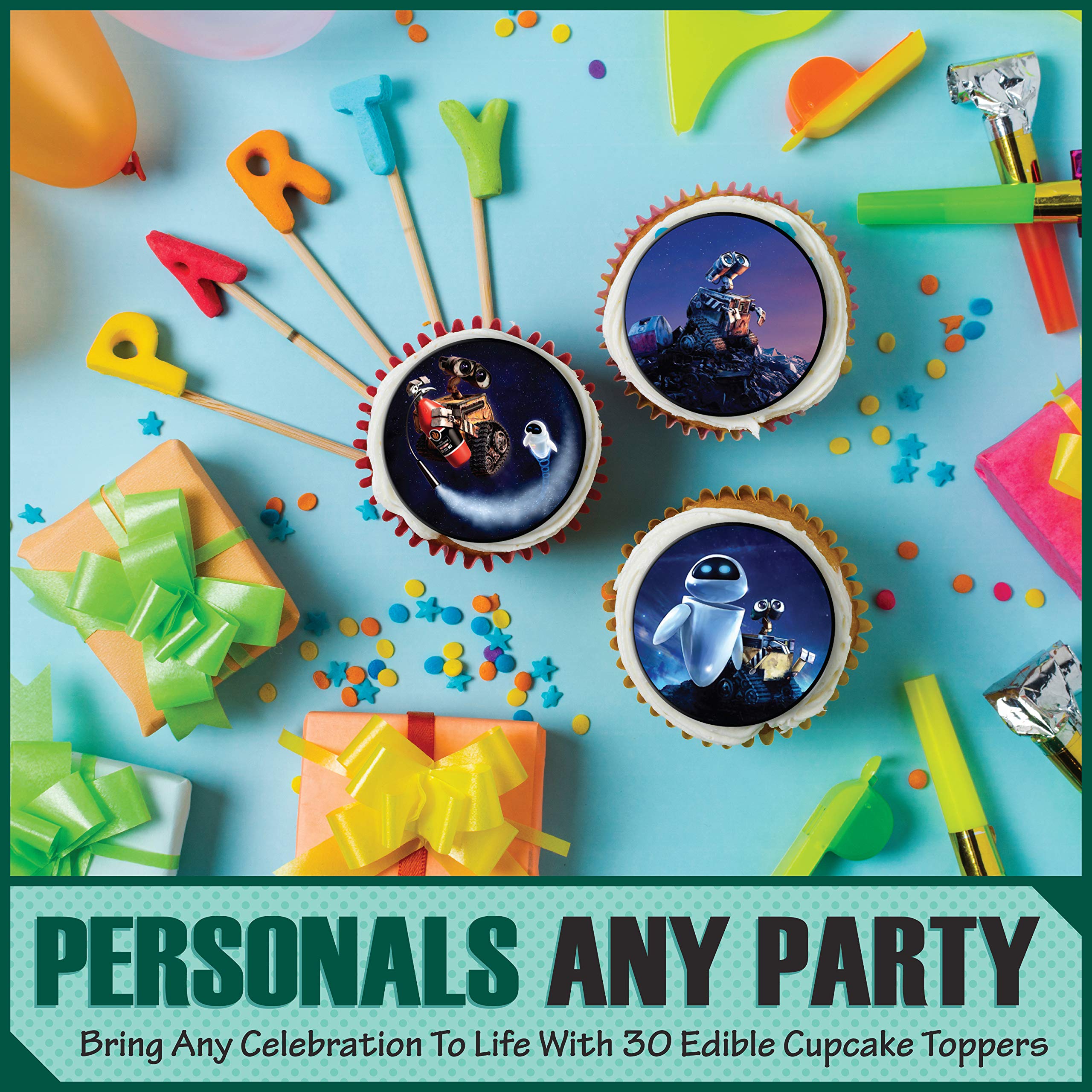 30 x Edible Cupcake Toppers Themed of Walle Collection of Edible Cake