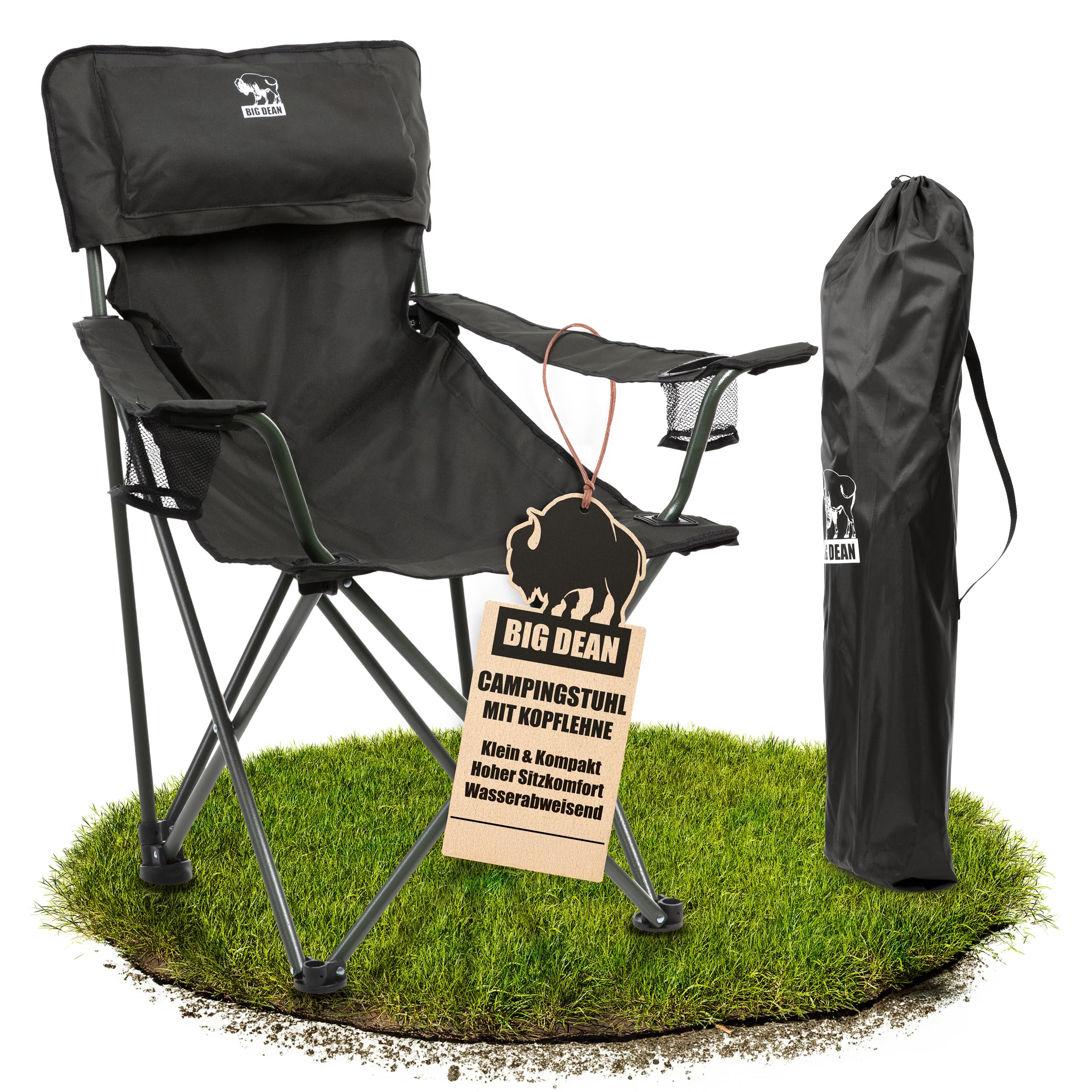 campingstuhl kopflehne BigDean Luxus Faltbar 150 KG belastbar Großer Hochlehner NYC Fahrradhelm mit Mütze gender:Male Größe:H: 60cm B: 50cm