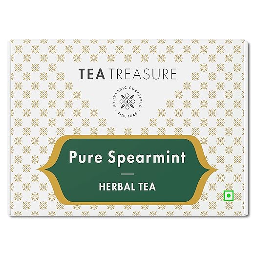 Pure Spearmint Herbal Tea 50 Pyramid Tea Bags | Spearmint Tea for PCOS, Acne, PCOD | Helps with Hormonal Imbalance, Unwanted/Facial Hair | Improves Digestion | Rich in Antioxidants