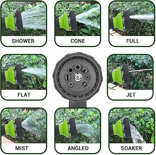 Miniatura 3 de Manguera de jardín de metal expandible de 15 pies, manguera de jardín ligera de acero inoxidable 304 con boquilla de 8 funciones, manguera de agua