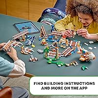 Vista 7 de LEGO Super Mario Diddy Kong's Mine Cart Ride Expansion Set 71425, juguete de construcción coleccionable con figura de Funky Kong construida