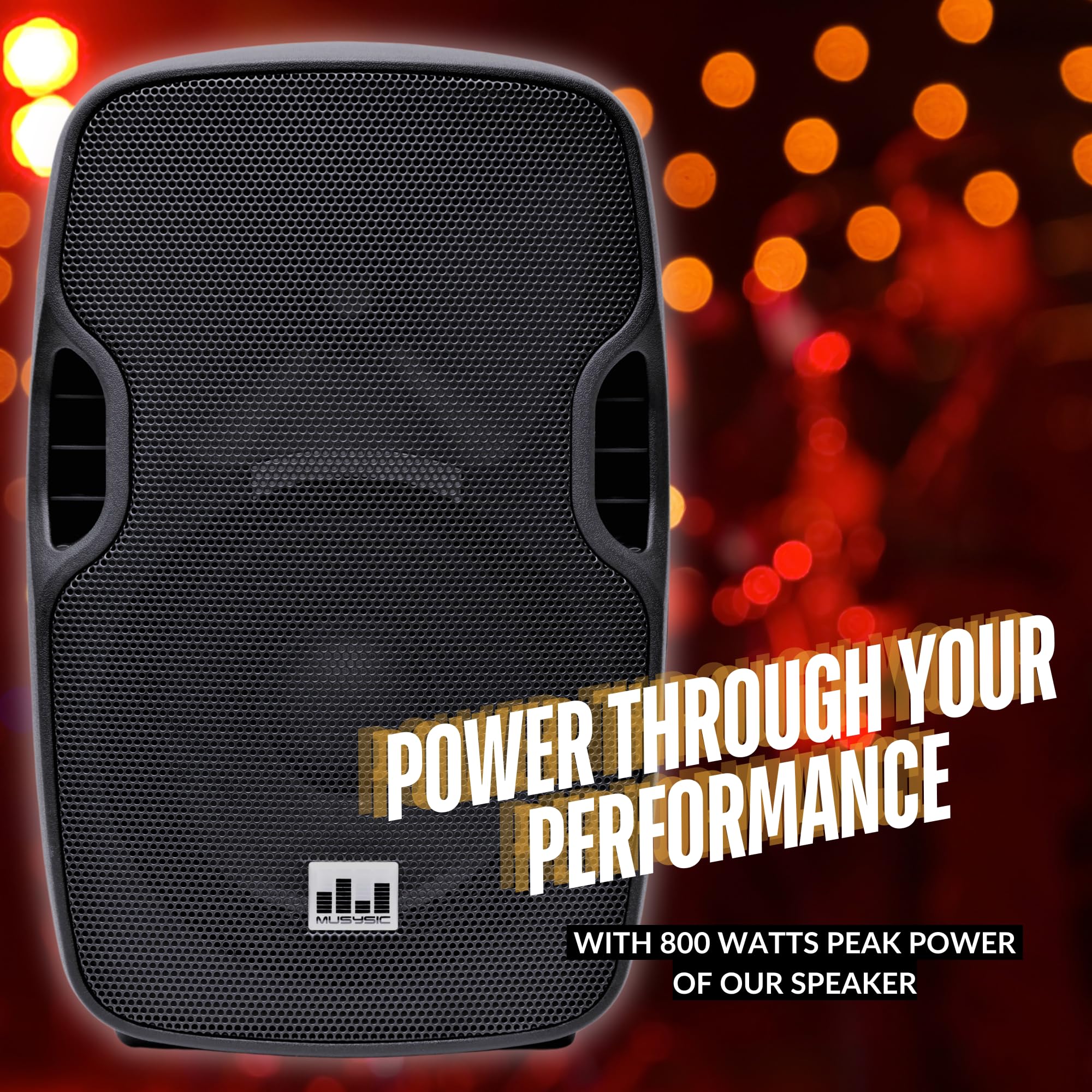 MUSYSIC 10 Channel Professional 2 Way DJ Passive PA Speaker/Durable ABS Cabinet/Flyable & Hand Mounted - 10