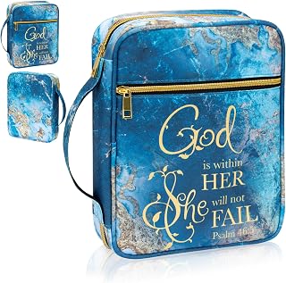 GUEER Bible Cover for Women, Bible Holder, Bible Cover Carrier Carrying Organizer Bag, Zipper and Pockets for Standard Size Bible, Gift for Women(Gloden)