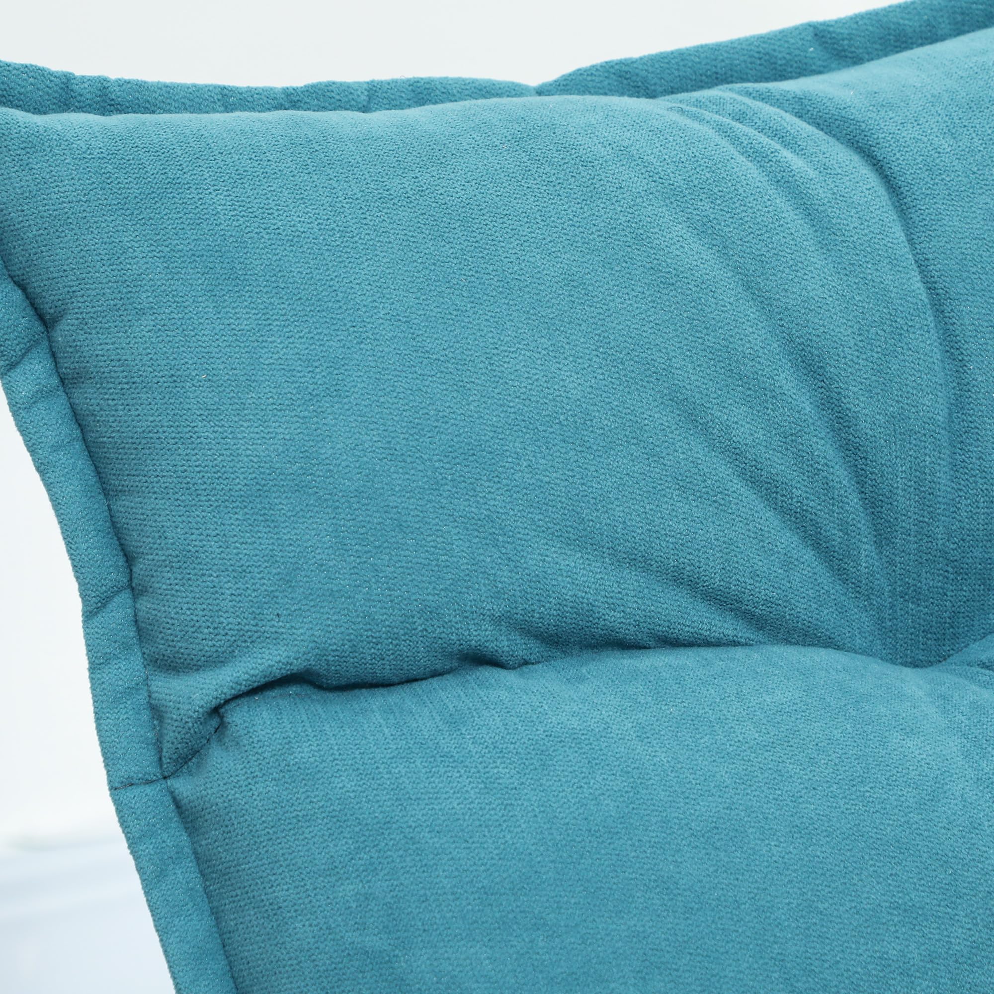 HOMCOM Poltrona Relax Girevole 360° con Schienale Regolabile in 5 Posizioni, Poltrona da Terra, Seduta Ampia Imbottita Spessa in Microfibra Effetto Velluto, per Soggiorno Lettura, 62x70x95 cm, Blu