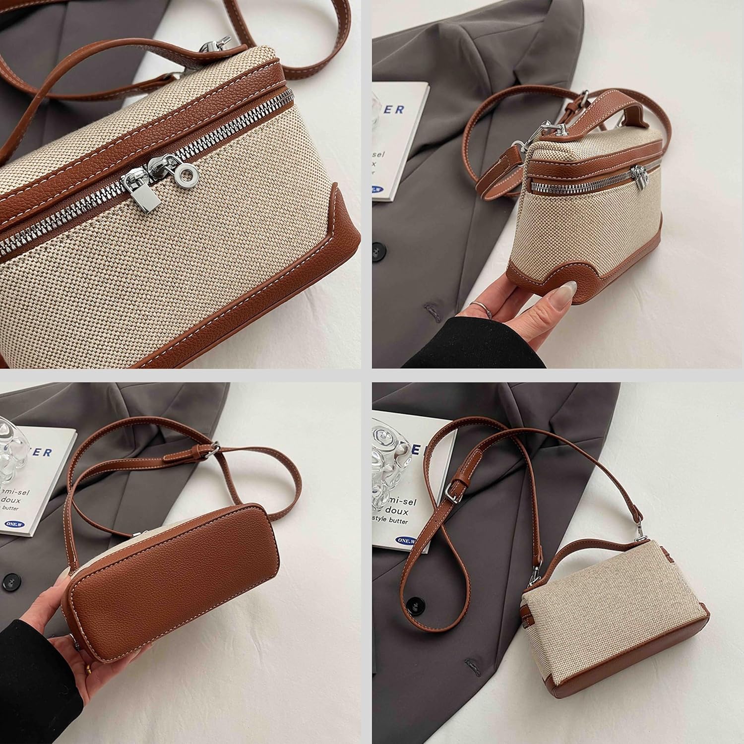 Valentines Gifts for Women. Crossbody Bag Square Box Bags Cute Satchels Mini PU Leather Top-Handle Purse