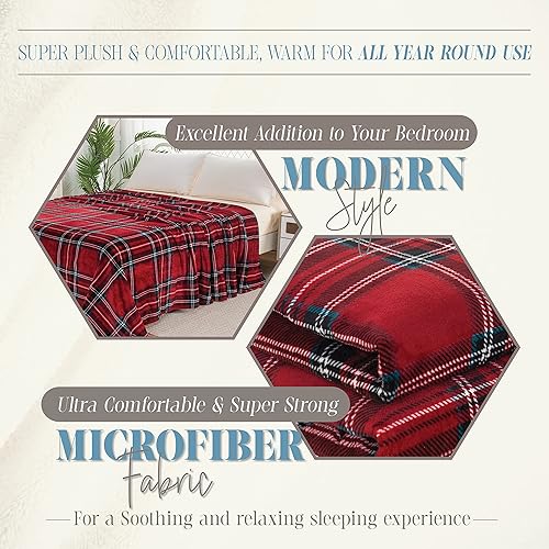 Miniatura 5 de Elegant Comfort Manta de lujo de tacto aterciopelado, manta ligera para todas las estaciones, ultra afelpada, suave, acogedora y mullida para sofá,