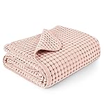 Konssy Waffle Baby Blanket - Soft & Cozy Nursery Swaddle Blanket, Lightweight Toddler Throw for Boys & Girls, Ideal for Wrapping(Pink)