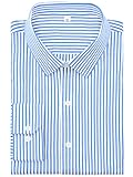 Grade 4 Wrinkle-Resistant Long Sleeve Striped Button-Down Shirt for Men Mens Dress Shirts