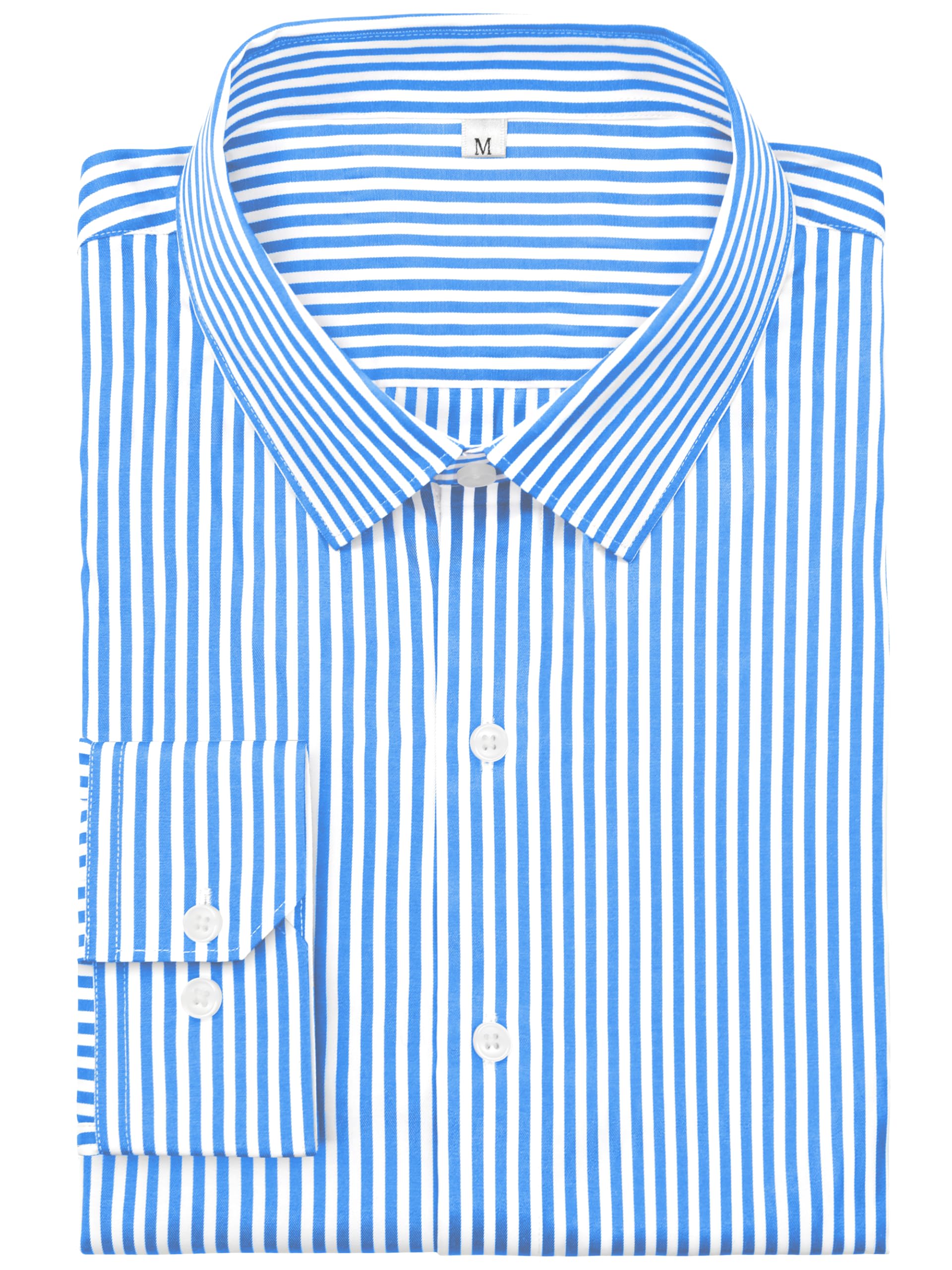 GIANZEN Grade 4 Wrinkle-Resistant Long Sleeve Striped Button-Down Shirt for Men Mens Dress Shirts