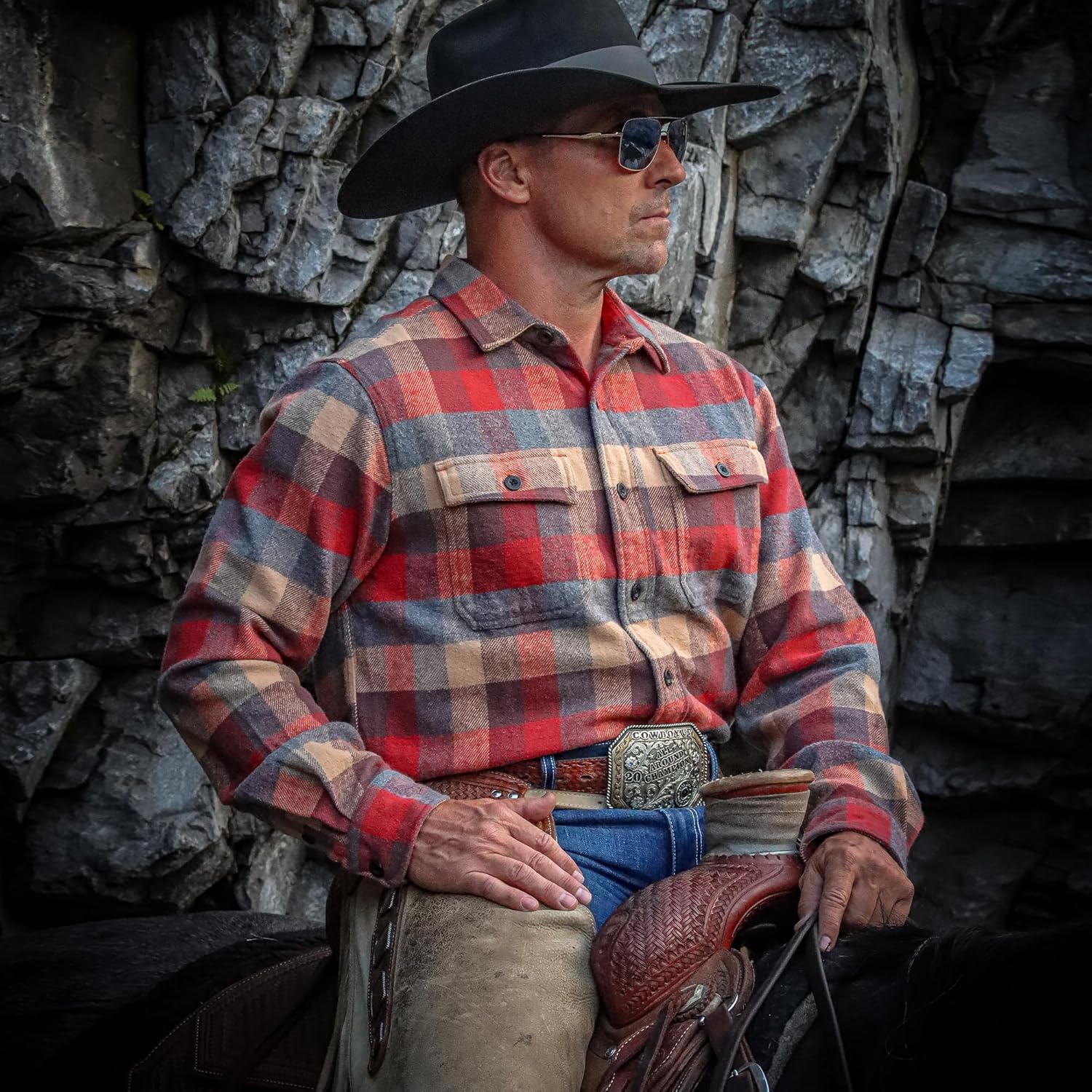 Dubinik® 13oz Ultra Heavyweight Flannel Shirt for Men Long Sleeve Mens Plaid Button Down Shirts Vintage 100% Cotton - Image 2