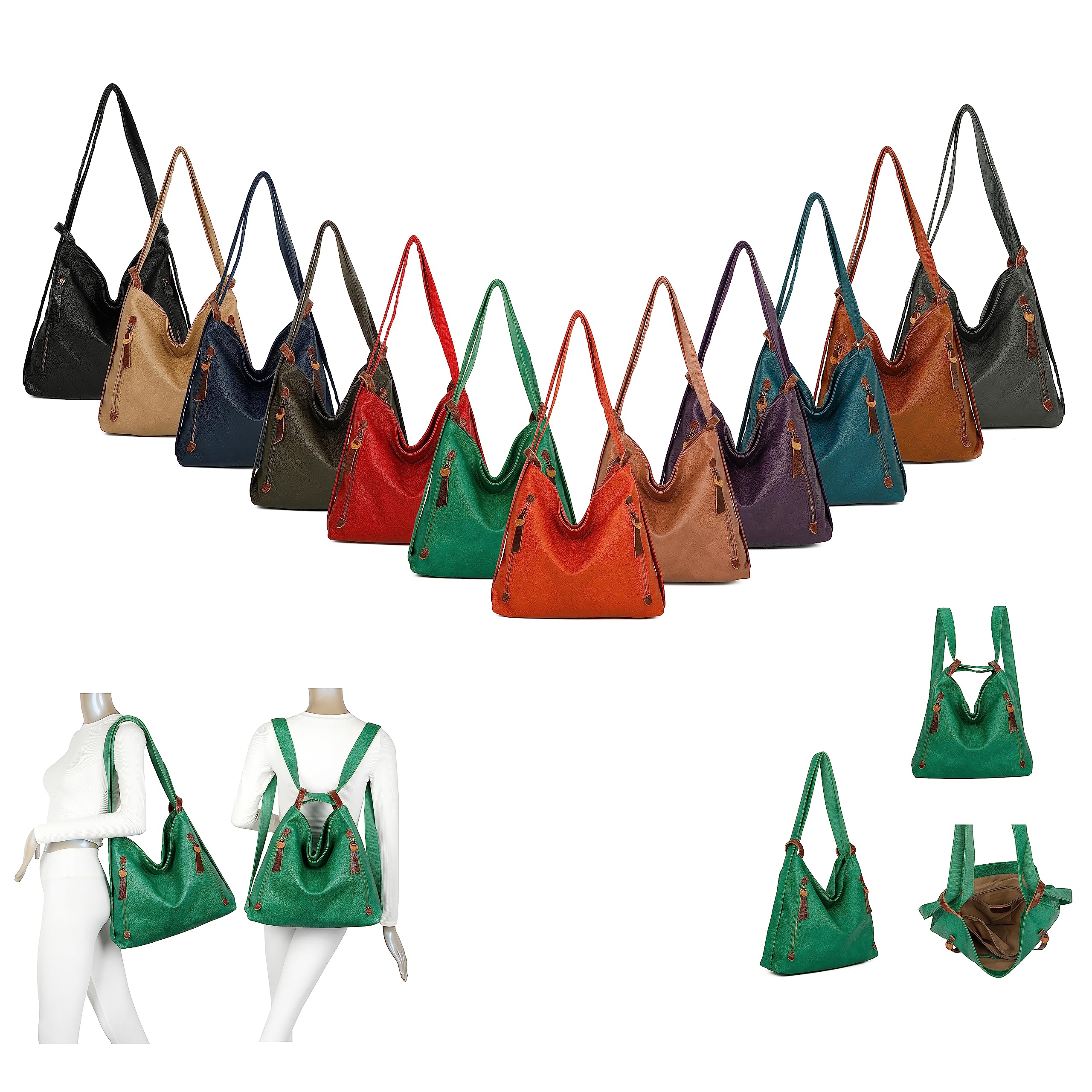OBC Damen Tasche Rucksack 2 in 1 Umhängetasche Schultertasche Umhängetasche Daypack Leder Rucksacktasche Shopper Backpack Freizeitrucksack
