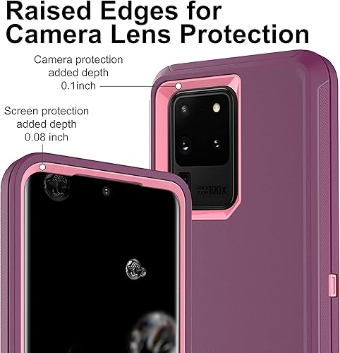 Miniatura 9 de HONG-AMY Funda para S20 Ultra, funda para Samsung Galaxy S20 Ultra con protector de pantalla de TPU flexible autorreparable 2 paquetes, funda de