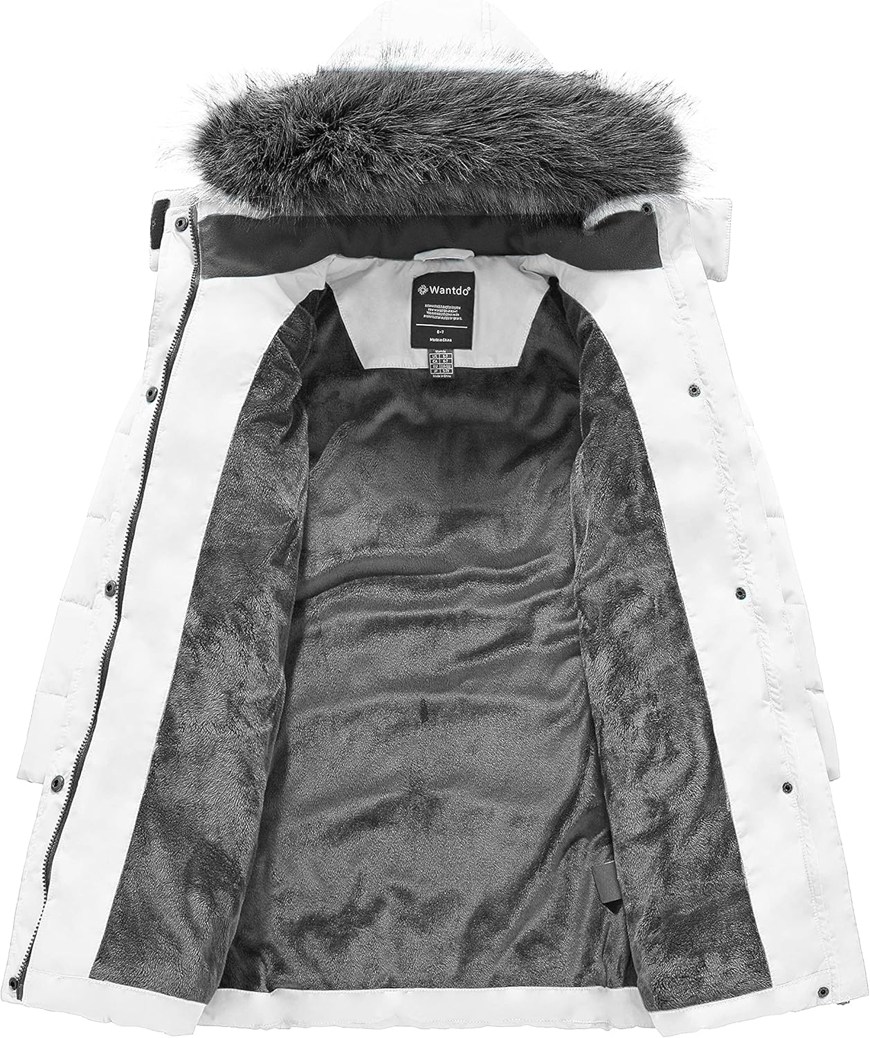 wantdo Girls' Winter Coats Long Puffer Jacket Fleece Jacket with Hood - Image 4