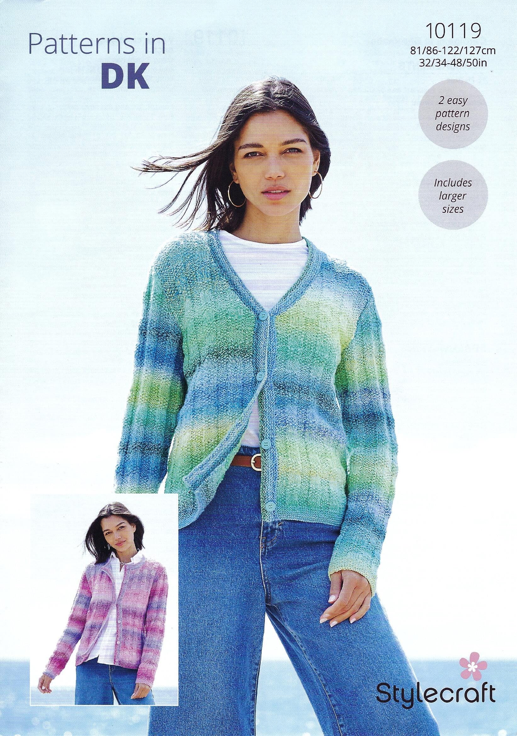 Stylecraft Knitting Pattern - 10119 Ladies Cardigans (2 Designs) in Stylecraft Chromatic DK Yarn.