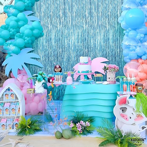 Vista 41 de KatchOn - Telón de fondo de flecos naranja extra grande de 6.4 x 8 pies, paquete de 2 Decoraciones de cumpleaños naranja Telón de fondo