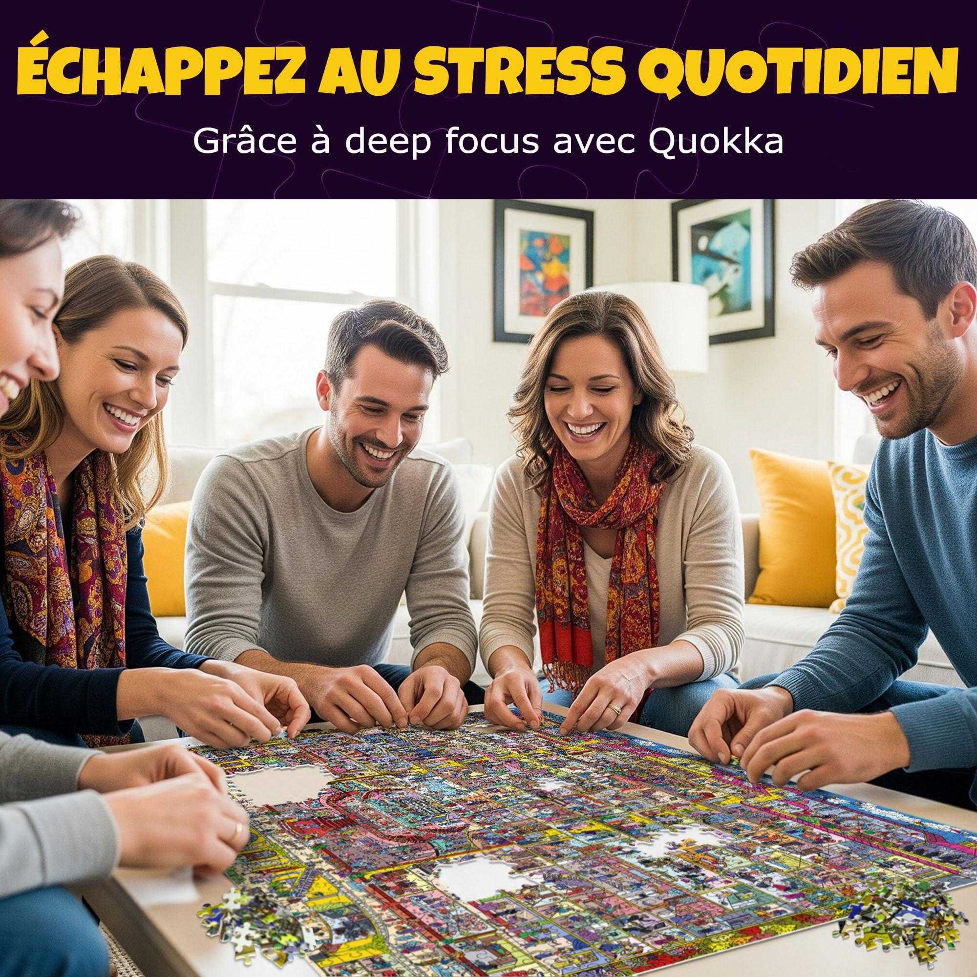 Puzzle 1000 pièces Adulte – Puzzles de 1000 pièces pour Adultes | Lot de 3 puzzles en coffret premium – Desert Whirl, Galactic Tails, Hotel Wildeluxe – Défis – Superbes scènes d’animaux et de