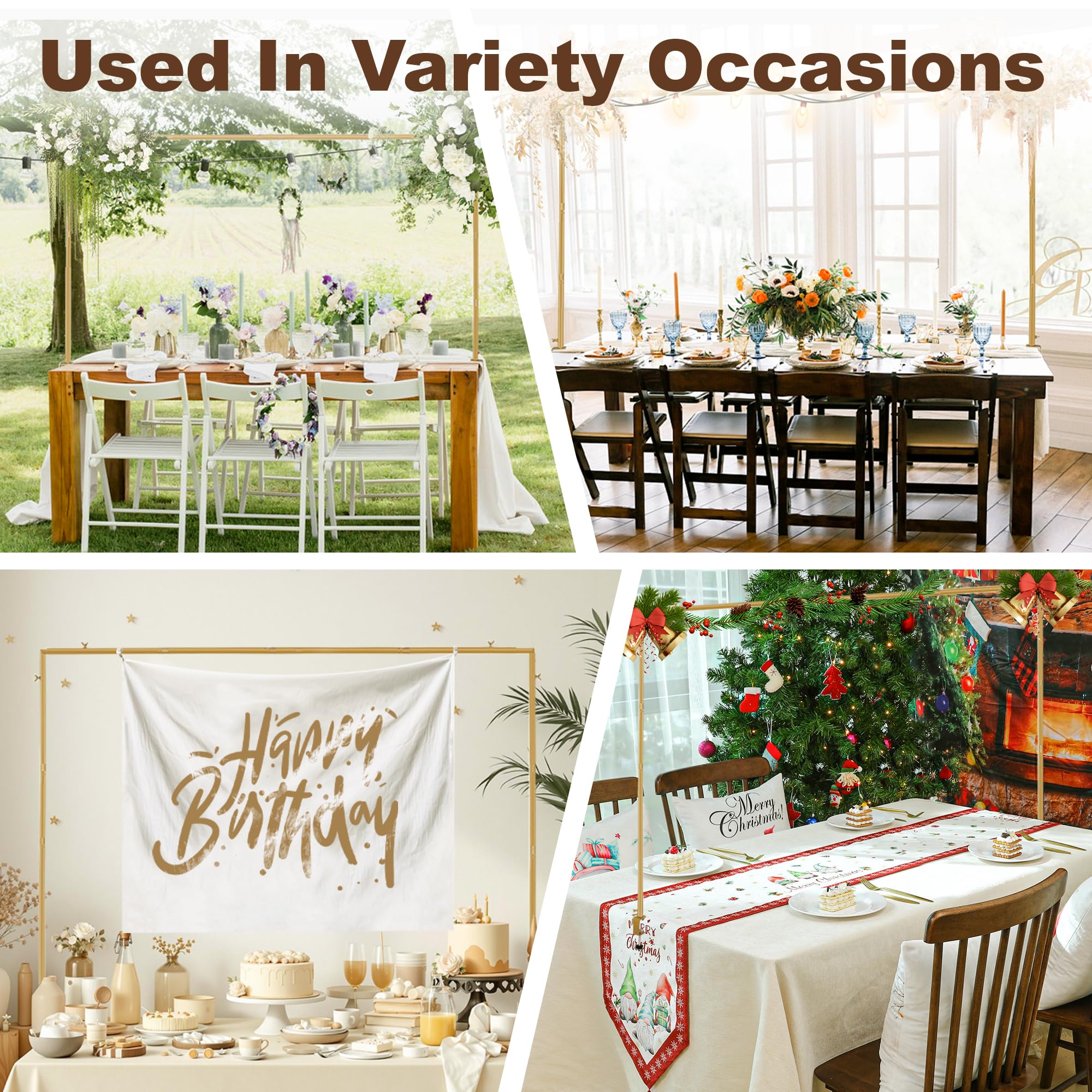 Soporte para barra de mesa, soporte de arco de globos, soporte de fondo de mesa de arco de Navidad para decoración de mesa de boda, festivales, fiesta de cumpleaños, manualidades, cabinas