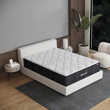 King Mattress, 12 Inch Firm Hybrid Mattress in a Box with Cooling Gel Memory Foam & Innerspring, Firm Support for Back & Stomach Sleepers, CertiPUR-US Certified, Fiberglass-Free, Made in USA