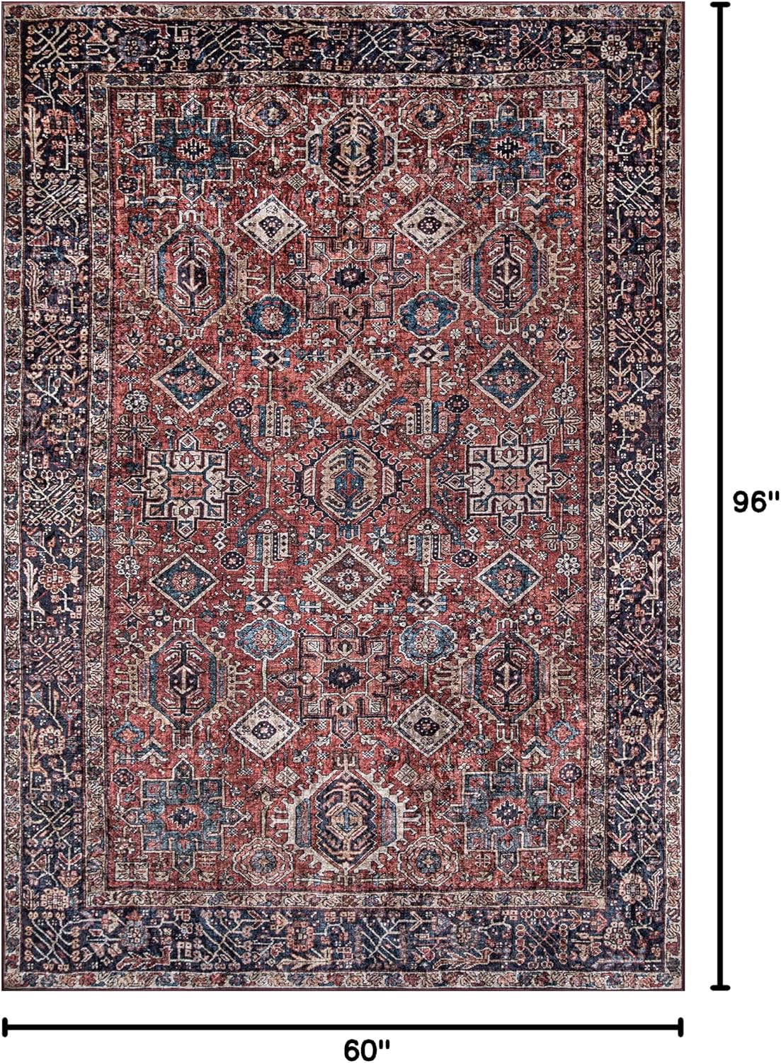 Momeni Karachi Area Rug, 5' X 8', Rust