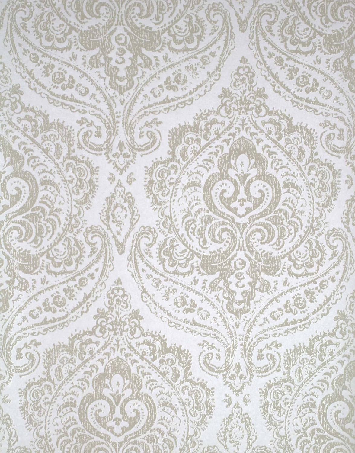 Brewster Kenneth James 59-54113 Verve Jamilah Champagne Damask Wallpaper